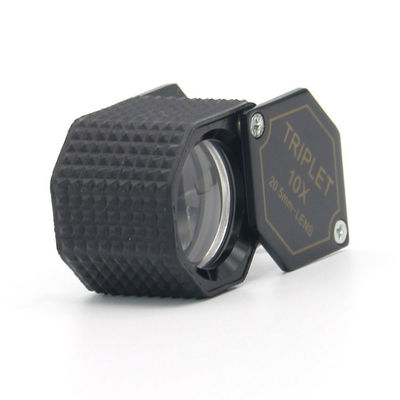 Мини складная металлическая триплетная ювелирная лупа 10X Gemstone Loupe